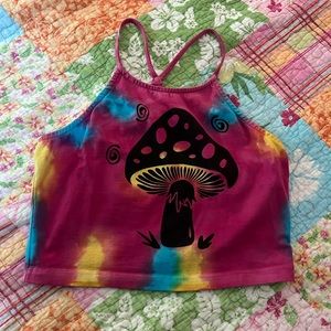 Earthbound Trading Co mushroom crop top